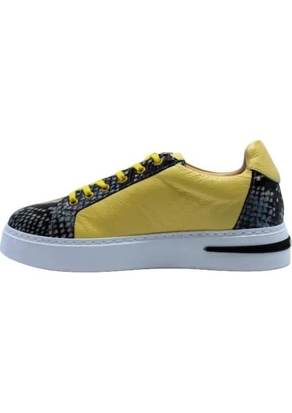 Deri Sarı Sneaker Düz 1280 01