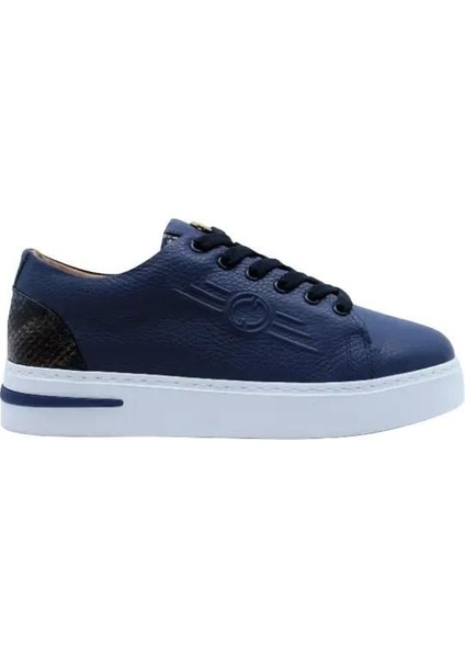 Deri Lacıvert-Kahve Lacıvert Sneaker Düz 1280 17