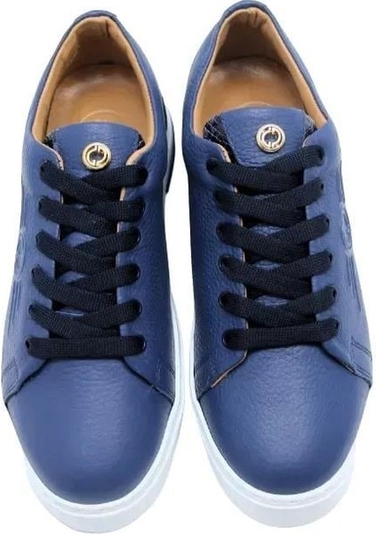Deri Lacıvert-Kahve Lacıvert Sneaker Düz 1280 17