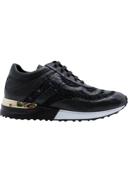 Deri Sıyah Sneaker Düz 4257 72 V5