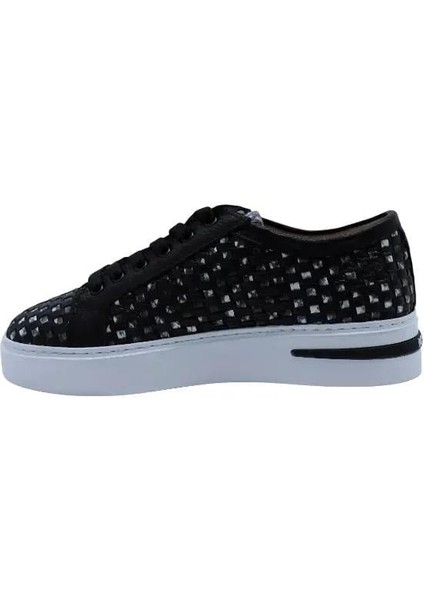 Deri Sıyah-Beyaz Sıyah Sneaker Düz 1280 05
