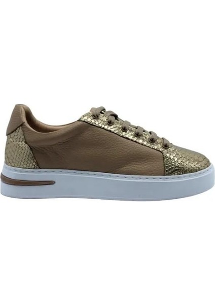 Deri Altın-Bıskuvı Sneaker Düz 1280 01