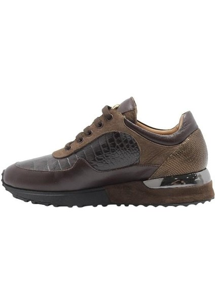 Deri Kahve-Bakır Sneaker Düz 4257 91 V6