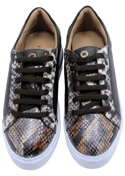 Deri Kahve-Sıyah Sneaker Düz 1280 01 modelleri