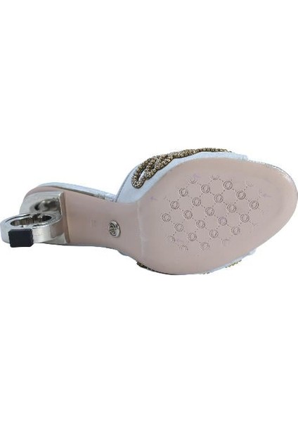 Deri Beyaz-Gumus Terlık Gece/abiye 1918 22 fırsatları