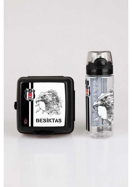 Yeni Sezon Lisanslı Beşiktaş Beslenme Kabı ve 500 ml Trıtan Matara Yemek Seti