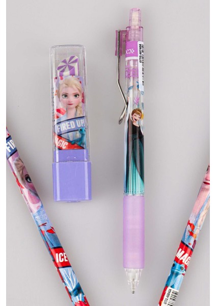 Lisanslı Elsa Frozen 2 Adet Silgili Kurşun Kalem,versatil Uçlu Kalem ve Ruj Silgi Seti
