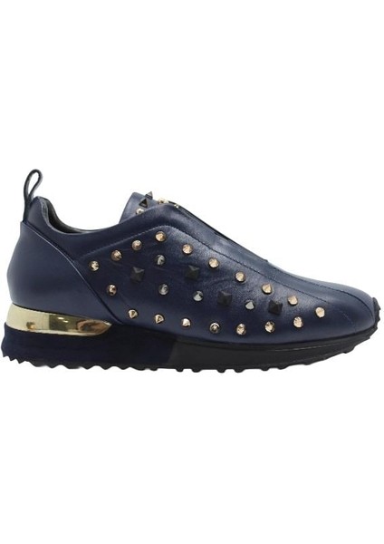 Deri Lacıvert Sneaker Düz 4257 143