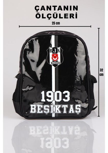 Dekomus Ile Yeni Sezon Lisanslı Beşiktaş Tek Bölmeli Küçük Boy 32 cm Anaokul Çantası
