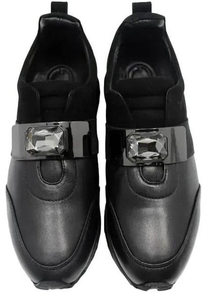 Deri Sıyah Sneaker Düz 4257 32 modelleri
