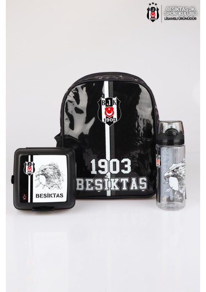 Dekomus Ile Lisanslı Beşiktaş Tek Bölmeli Küçük Boy 32 cm Anaokul Çantası,beslenme Kabı ve 500 ml Trıtan Matara Seti fiyatları