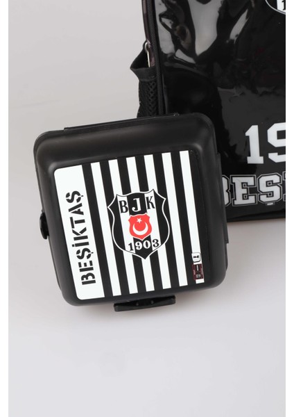Dekomus Ile Lisanslı Beşiktaş Tek Bölmeli Küçük Boy 32 cm Anaokul Çantası,beslenme Kabı ve 500 ml Trıtan Matara Seti