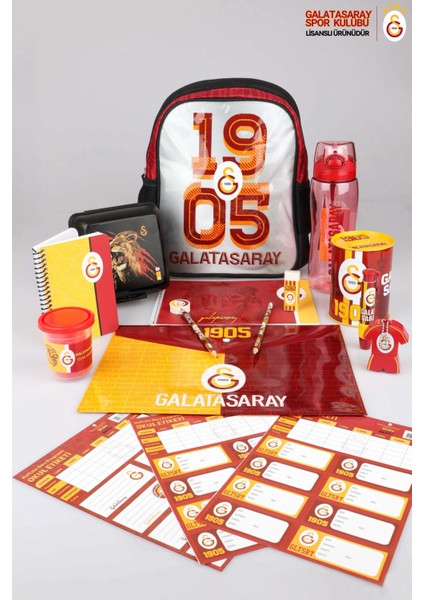 Dekomus Ile Lisanslı Galatasaray Küçük Boy 32X25 cm Anaokul ÇANTASI,700 ml Matara ve Beslenme Kabı Kırtasiye Seti fiyatları
