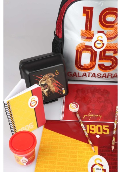 Dekomus Ile Lisanslı Galatasaray Küçük Boy 32X25 cm Anaokul ÇANTASI,700 ml Matara ve Beslenme Kabı Kırtasiye Seti indirimleri