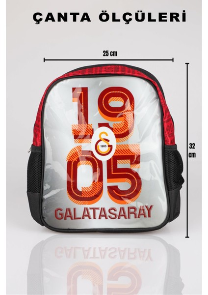 Dekomus Ile Lisanslı Galatasaray Küçük Boy 32X25 cm Anaokul ÇANTASI,700 ml Matara ve Beslenme Kabı Seti