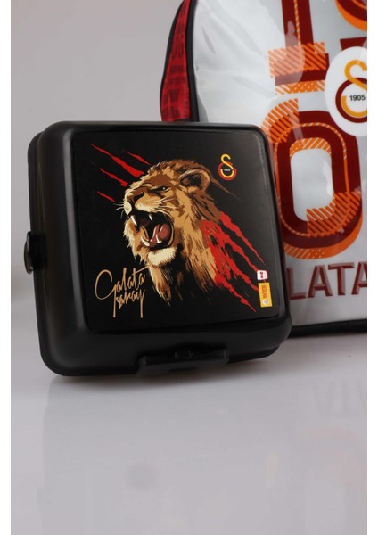 Dekomus Ile Lisanslı Galatasaray Küçük Boy 32X25 cm Anaokul ÇANTASI,700 ml Matara ve Beslenme Kabı Seti