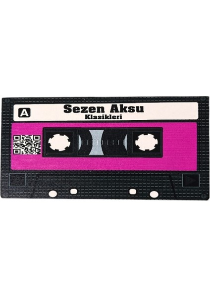 Sezen Aksu Klasikleri Yazılı Teyp Kaset Tasarımlı Ahşap Mdf Duvar Süsü