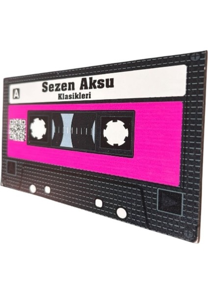 Sezen Aksu Klasikleri Yazılı Teyp Kaset Tasarımlı Ahşap Mdf Duvar Süsü