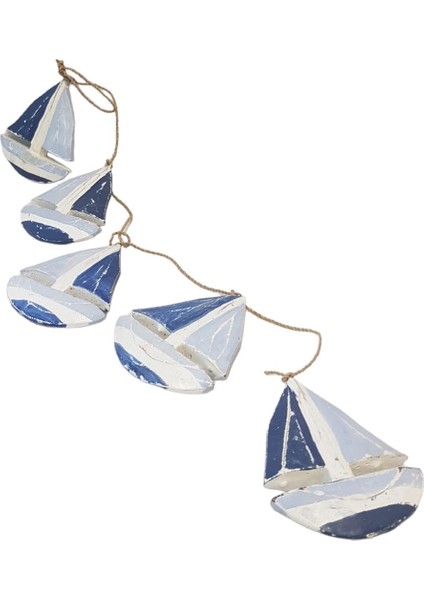 Marin 5 Li Ahşap Yelkenli Balkon Sarkıt Duvar Süsü