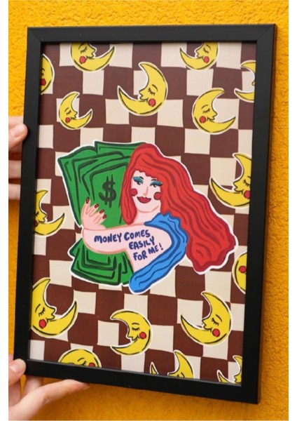 Baskı Koleksiyonundan "money" Baskısı - Siyah Çerçeveli