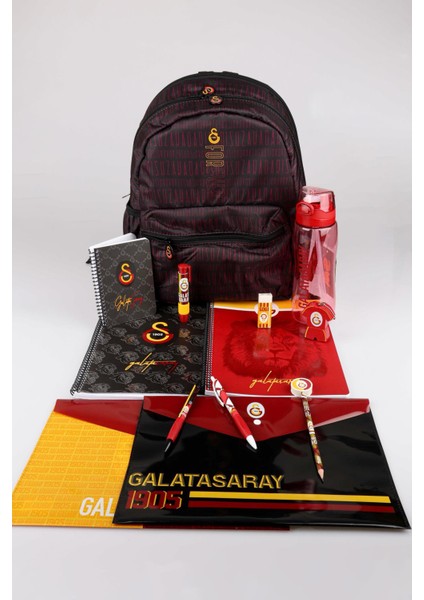 Dekomus Ile Yeni Sezon Lisanslı Galatasaray Büyük Boy Okul ÇANTASI,700 ml Matara Ile Kırtasiye Seti
