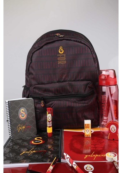 Dekomus Ile Yeni Sezon Lisanslı Galatasaray Büyük Boy Okul ÇANTASI,700 ml Matara Ile Kırtasiye Seti