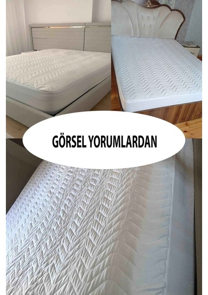 Kapitone Fittted 180x200 Çift Kişilik Battal Boy Sıvı Geçirmez Alez Beyaz Renkli Kapitoneli Yatak Koruyucu Çarşaf Alez fiyatları