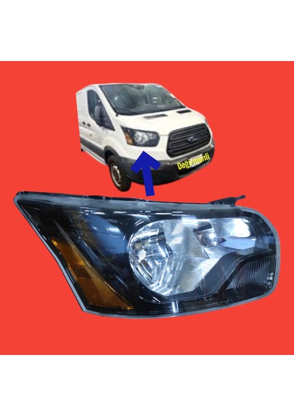 Ford Transit V363 2014 2018 Uyumlu Far Sağ Siyah Zemın Sarı Sinyalli TIP-BK31 13W029 BF-1877025