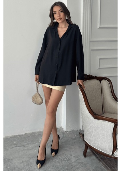 Kadın Freya Modal Kumaş Oversize Gömlek