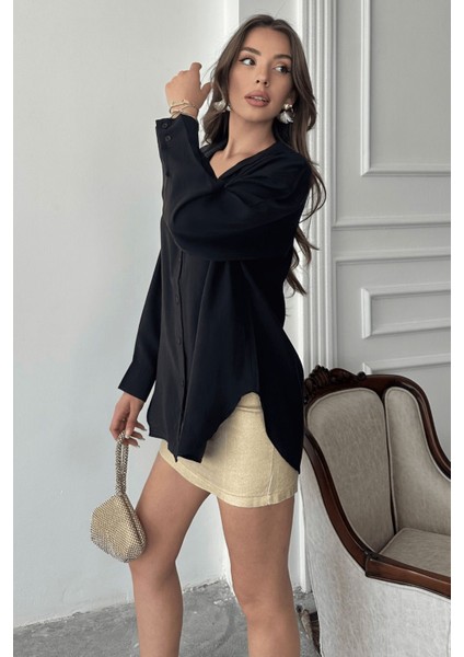 Kadın Freya Modal Kumaş Oversize Gömlek