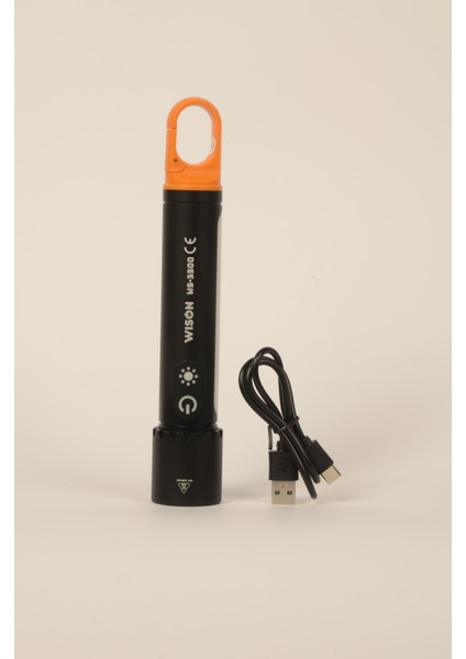 Ws-3500 Şarj Edilebilir 10watt 1500 Lümen Profesyonel Fener Siyah