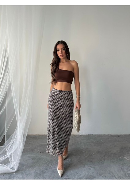 Kadın Livia Astarlı Likralı Desenli Uzun Tül Etek fiyatları