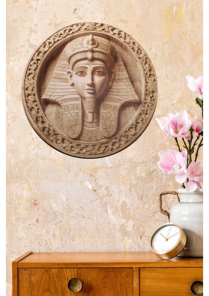 Ahşap Yakma Mısır Firavunu Duvar Dekoratif