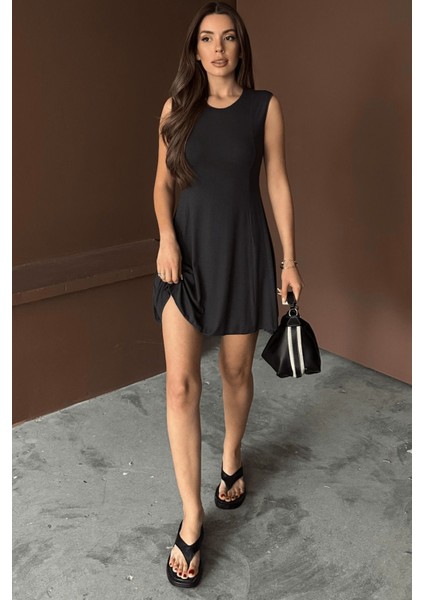 Kadın Stella Buzi Dikiş Detaylı Mini Yazlık Elbise modelleri