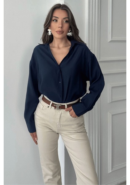 Kadın Freya Modal Kumaş Oversize Gömlek