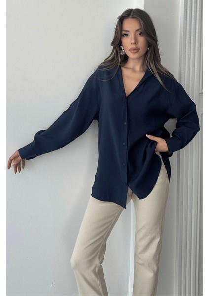 Kadın Freya Modal Kumaş Oversize Gömlek