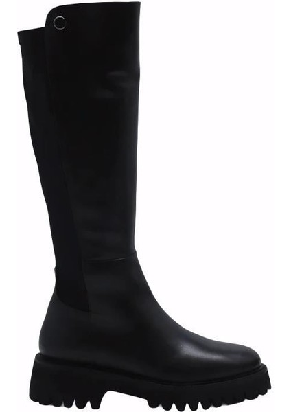 Deri /tekstil Sıyah Çizme Düz 5780 77 S