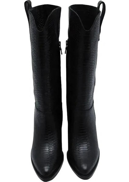 Deri Vızon Çizme Topuklu 855 43 V1 S modelleri