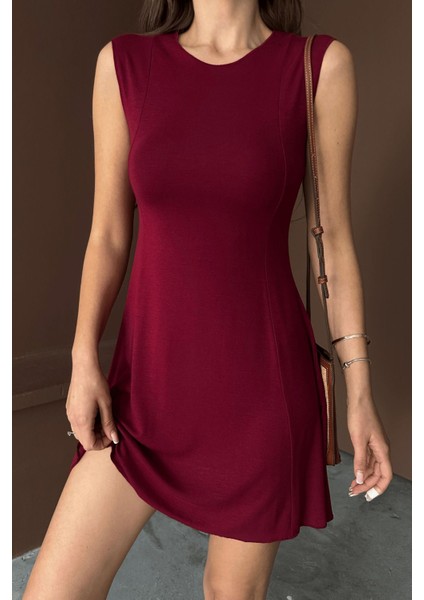 Kadın Stella Buzi Dikiş Detaylı Mini Yazlık Elbise