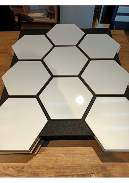 Mdf Ahşap Altıgen Duvar ve Tavan Kaplama Paneli - 65X80CM 6 Adet Kapladığı Duvar Ölçüsü 130X240