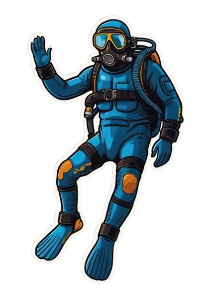 5 Adet 6X10 cm Dalgıç Sticker Laptop Kask Araba Motor Defter Sticker