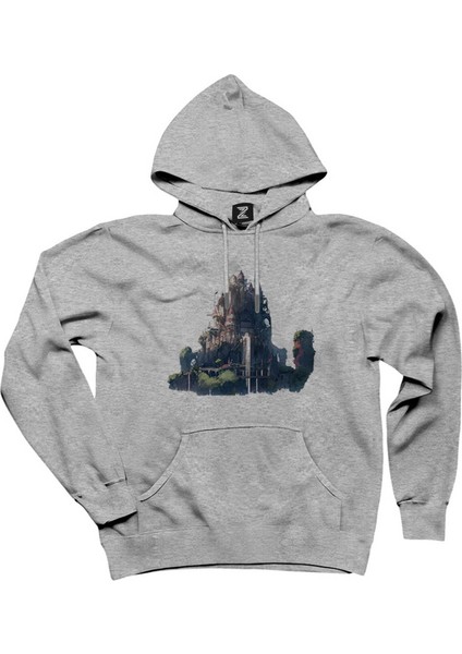 Water Valley Castle Gri Kapşonlu Sweatshirt Hoodie