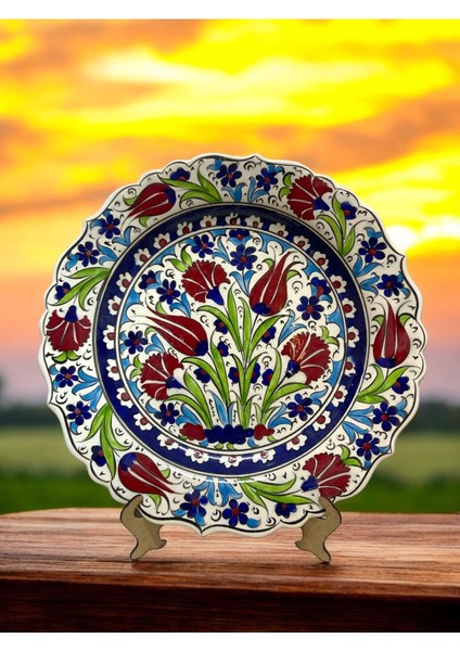El Yapımı Kütahya Çinisi Samur Dekoratif Tabak - 30CM