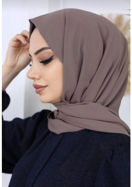 Tesettür Hijab Medine Ipeği Şal*koyu Vizon