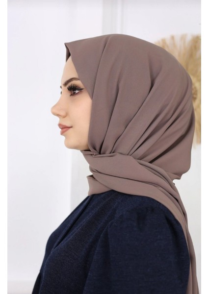Tesettür Hijab Medine Ipeği Şal*koyu Vizon modelleri