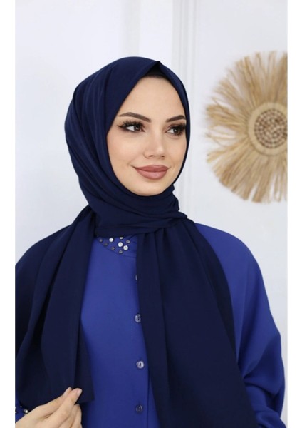 Tesettür Hijab Medine Ipeği Şal*lacivert modelleri