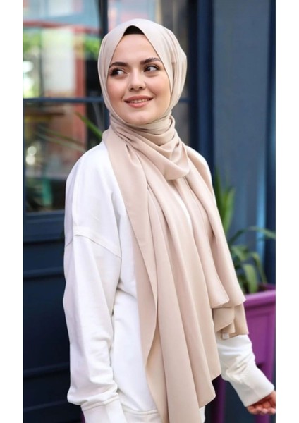 Tesettür Hijab Medine Ipeği Şal*krem