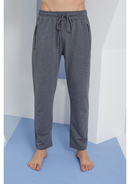 Erkek Büyük Beden Normal Kesim 2 Iplik Cepli Rahat Pamuklu Jogger Eşofman Altı