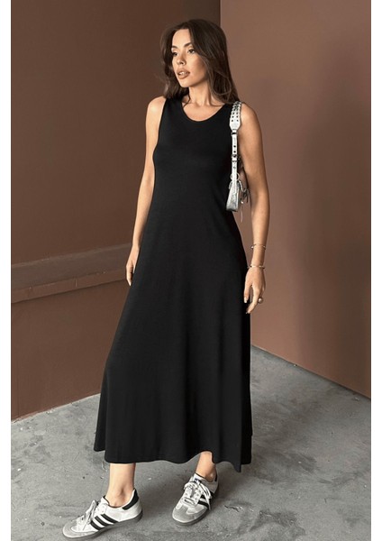 Kadın Eleanor Modal Pike Kumaş Maxi Yazlık Elbise