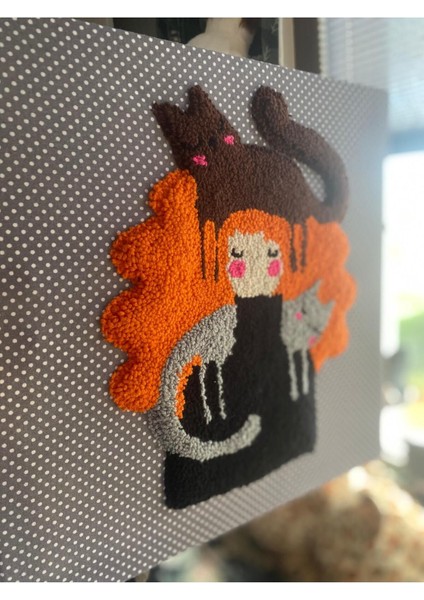 Nakışlı Duvar Panosu, Kedili Duvar Süsü, Kedi Figürlü Duvar Dekorasyon Ürünü, Kediler fırsatları